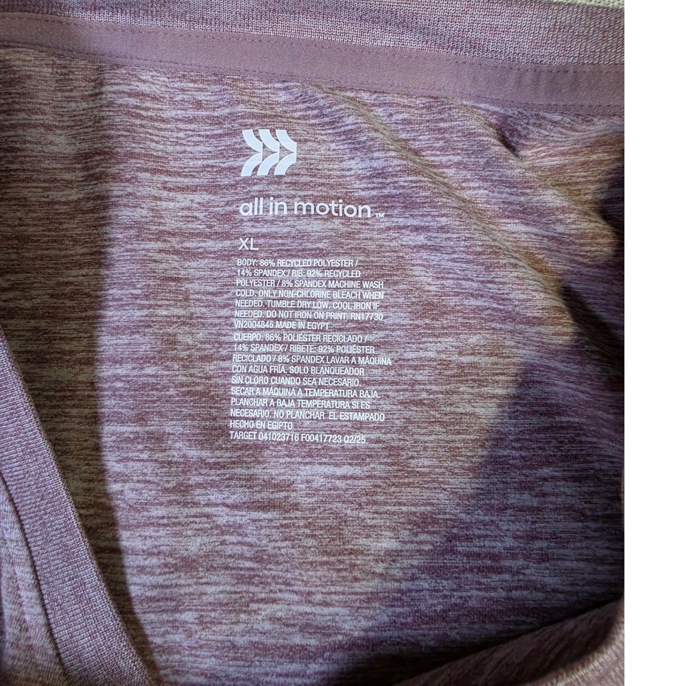 All in Motion Mens Soft Stretch Tee XL Purple Heathered Activewear Shirt 041-02- - Picture 2 of 7
